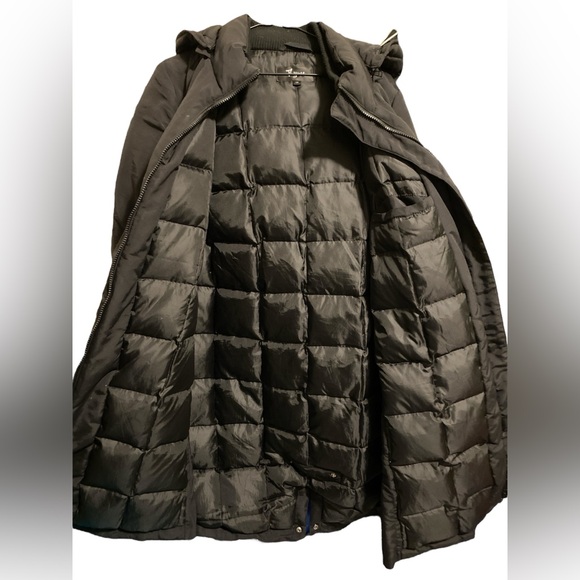 Thyme Maternity Down Filled Hooded Black Puffer Coat Black Size Large GUC - Picture 2 of 6